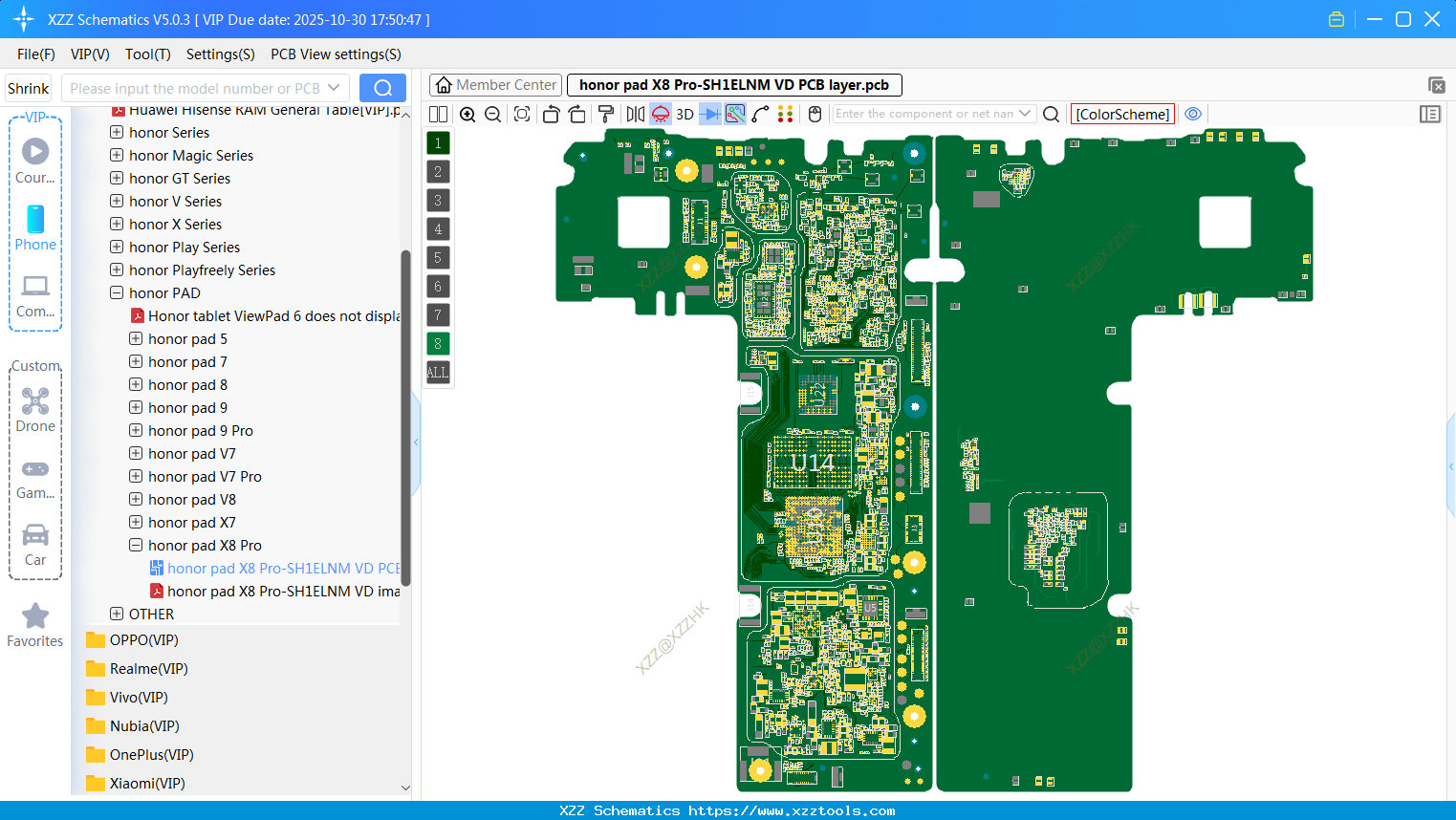 Honor Pad X8 Pro-SH1ELNM VD PCB Layer